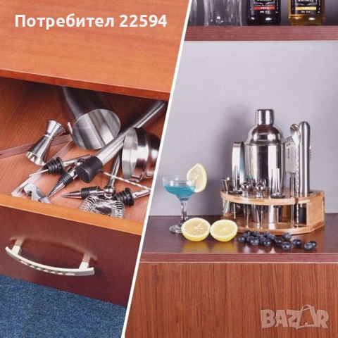 Коктейл шейкър комплект 750 мл 12 части, снимка 2 - Други - 54747088