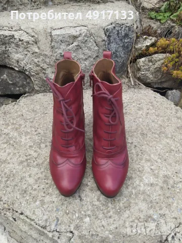 Gadea дамски кожени боти №40, бордо, Made in Spain, почти нови 60€, снимка 3 - Дамски елегантни обувки - 55663705
