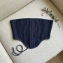 Ръчно изработен Denim корсет (100% памук), М-размер, снимка 2