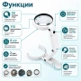 Мощна увеличителна ръчна настолна лупа лед осветление за четене шиене, снимка 3