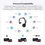 Nuroum безжична Bluetooth слушалка със ENC шумопотискане и микрофон USB-A/Type-C за офис и разговори, снимка 3