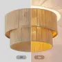 Бохо лампа - полилей за таван с естествено рафия въже и 3 гнезда E27 за LED крушки, бохо стил, снимка 7