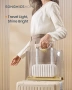 Кутия за бижута SONGMICS HOME, Органайзер за бижута с огледало, 10,1 x 20,7 x 6,4 см, Облачно бяло, снимка 7