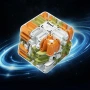 3D лабиринтно кубче с топчета , пъзел играчка за мозъчна тренировка релакс – многоцветно, снимка 1