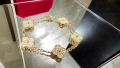Van Cleef & Arpels VCA 5 Motifs Gold Diamonds Vintage Alhambra Дамска Гривна, снимка 1