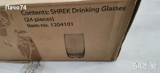 Стъклени чаши 250мл. Shrek. , снимка 3 - Чаши - 55421932