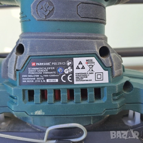 ВИБРОШЛАЙФ SHEET SANDER PARKSIDE PSS 270 C3, снимка 4 - Бюра - 54328107