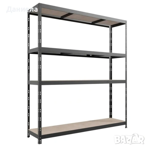 Премиум метален стелаж HÖGLER 180x180x60 см – 4 рафта, 1200 кг, индустриална здравина, снимка 6 - Други стоки за дома - 54696096