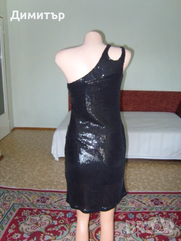 Искряща черна рокля Next, снимка 5 - Рокли - 54246447