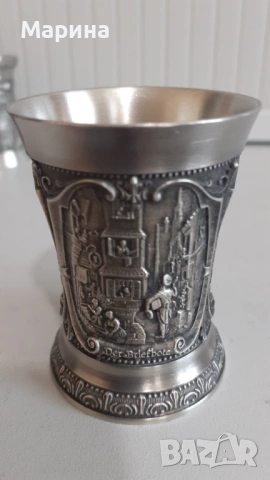 Немски чаши за ракия от калай Antik*Vintage #155, снимка 5 - Антикварни и старинни предмети - 54660795