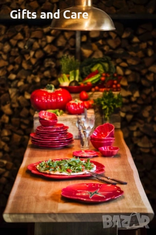 Сервиз от шест чинии домат, снимка 2 - Чинии - 54306731