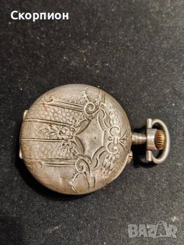Швейцарски джобен часовник с посребрени капаци 1905г. - 10 РУБИНА, снимка 4 - Джобни - 49241222