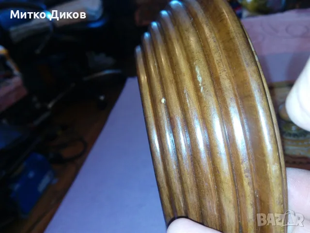 Купа от соца с капак от соца пирогрофирана Фи 202мм и Н-51мм, снимка 6 - Други ценни предмети - 55571506
