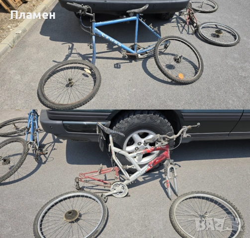 Две стари разглобени колелета