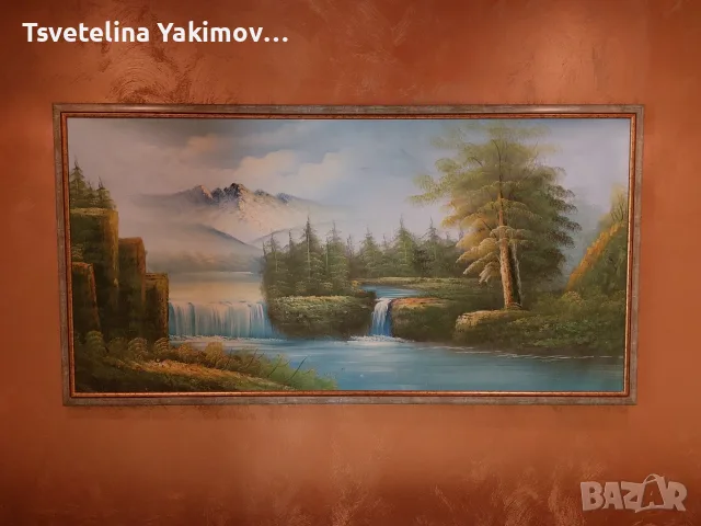 Голяма Ръчно Рисувана Картина (60x120 см) с ЧИСТО НОВА Модерна Рамка