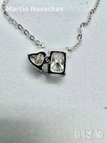 Сребърно колие с мойсанит (Диамант) 1.5 карата, снимка 7 - Колиета, медальони, синджири - 54129852
