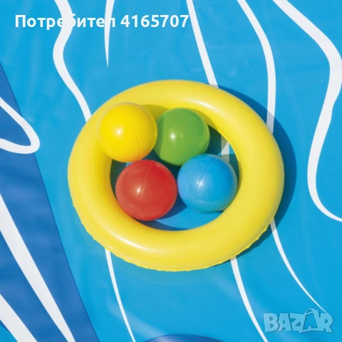 Голям детски надуваем аквапарк Bestway Lava Lagoon - Пързалка, фонтан, и улеи за топки 265x265 см, снимка 2 - Басейни и аксесоари - 54856452