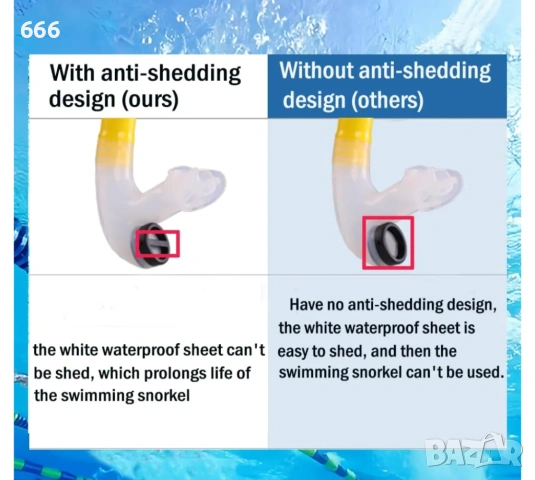 шнорхел за плуване, снимка 5 - Басейни и аксесоари - 54203208