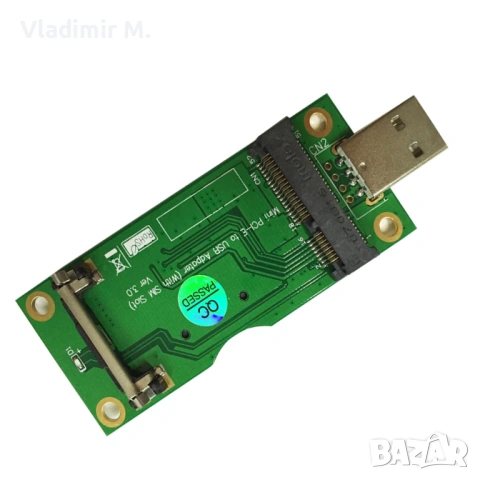 Mini PCI-E to USB Adapter със SIM слот за WWAN/LTE модул, снимка 2 - Друга електроника - 54699231