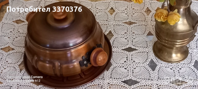 Медна тенджера на поднос-ръчна изработка, снимка 4 - Съдове за готвене - 54407150