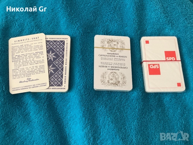 Карти за.игра не се използва отличен състояние произведено в Германия Skat цена за брой, снимка 2 - Колекции - 54589534