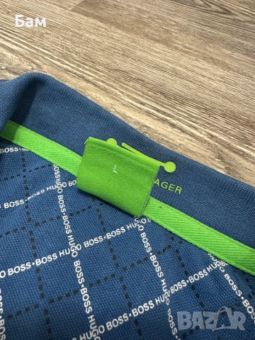 Оригинална мъжка тениска с яка Hugo Boss размер Л, снимка 6 - Тениски - 54383058