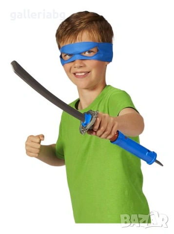 Комплект Костенурките Нинджа TMNT Leonardo Build N Battle – маска, катана и шурикен, снимка 4 - Други - 54946124