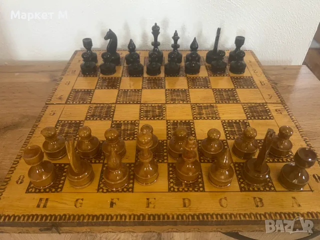 Шах с дървени фигури, снимка 2 - Други спортове - 55372240