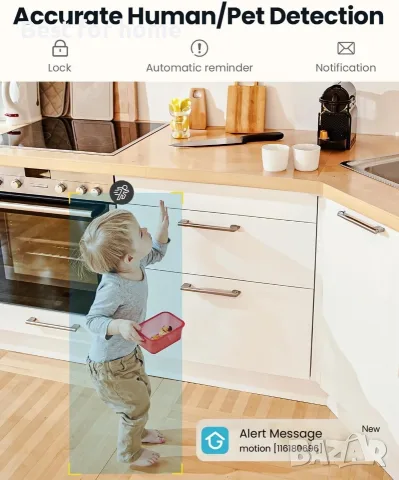 ieGeek 2.4g/5g WiFi охранителна камера за вътрешен монтаж, 5MP кабелна CCTV IR камера, SD карта, снимка 6 - IP камери - 55557247