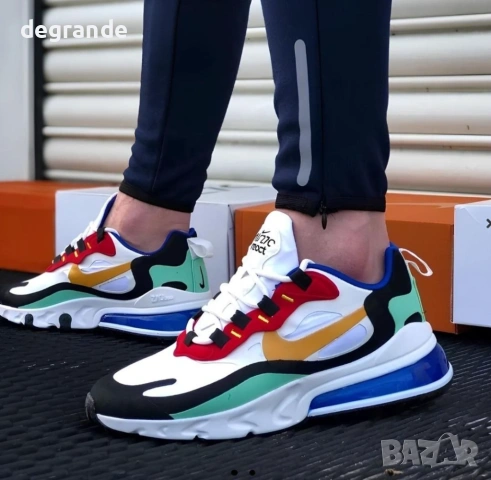 👟Мъжки Маратонки Nike Air Max 270 React – Мултицветен „Bauhaus“ дизайн   , снимка 3 - Маратонки - 54753976