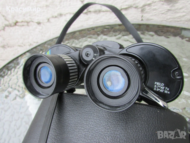 Японски бинокъл Chinon 7-15×35, снимка 6 - Екипировка - 54397993