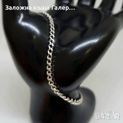 Сребърна гривна 925 тип "Панцер" – 4,93 г, снимка 6 - Гривни - 54214797