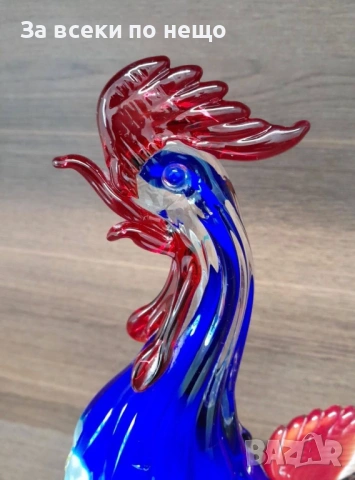 Murano Italy   Glass Cockerel “Французинът” Код P2592, снимка 2 - Декорация за дома - 54814418