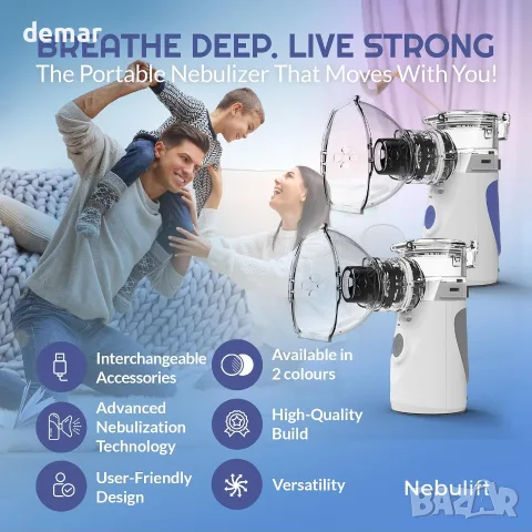 NEBULIFT Преносимо инхалаторно устройство за възрастни и деца, снимка 3 - Други - 55654454