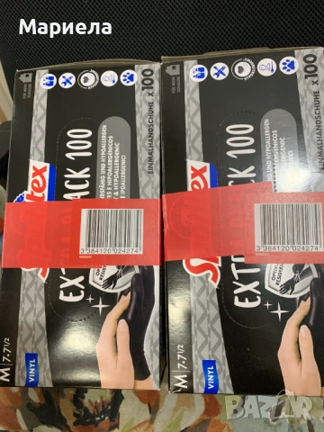 Ръкавици за еднократна употреба 400бр. / Spontex Extra Black от винил, снимка 12 - Други стоки за дома - 54038937