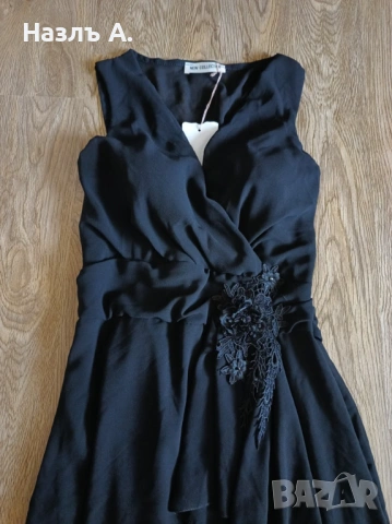 Дълга черна рокля , снимка 2 - Рокли - 53995975