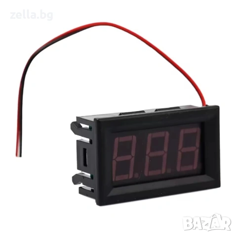 Комплект от 5 броя дигитални волтметра за вграждане DC 5V-120V, зелен LED – за автомобил 10389, снимка 11 - Друга електроника - 54691909