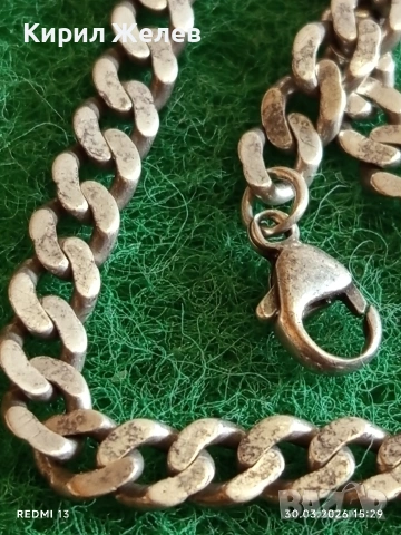 Сребърна гривна красива плетка майсторска ръчна изработка 52890, снимка 3 - Гривни - 54027729