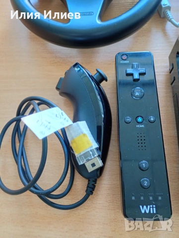 Nintendo Wii Black set with steering wheel, снимка 2 - Nintendo конзоли - 54669222