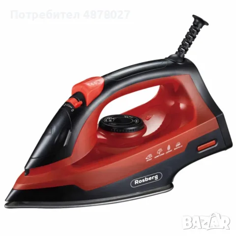 Ютия Rosberg, 2200W, 160мл., Керамична плоча 2 ГОДИНИ ГАРАНЦИЯ, снимка 8 - Ютии - 55579116