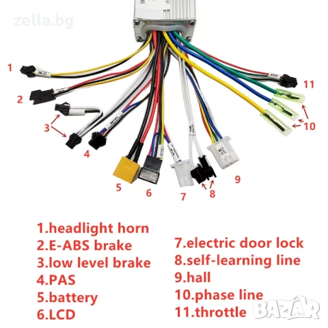 Контролер за електрическа тротинетка 24V 36V 48V 350W-1000W 20A Brushless с LCD дисплей TF-100 10484, снимка 5 - Друга електроника - 54706383