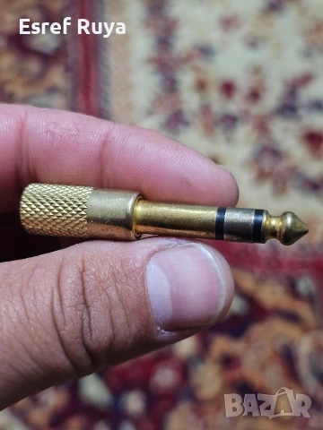 Позлатен аудио преходник (адаптер) жак 6.3мм към 3.5мм, снимка 3 - Аудиосистеми - 53977456