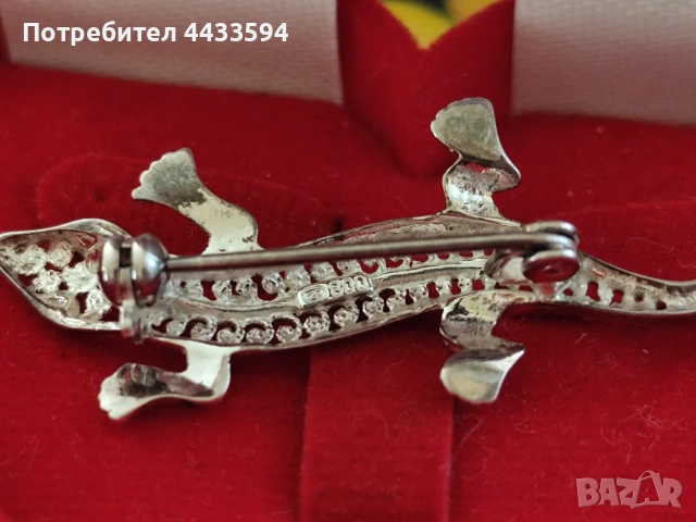 Сребърна брошка , снимка 3 - Колиета, медальони, синджири - 55257230