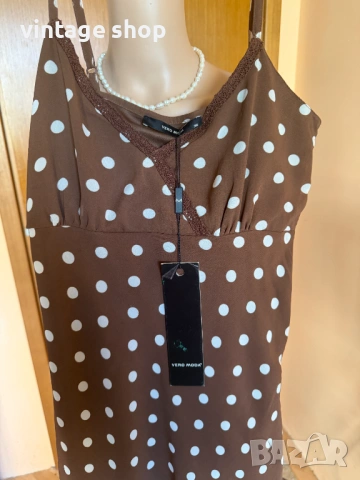 Романтична рокля на точки Vero Moda, размер 38, нова с етикет, снимка 9 - Рокли - 54592999