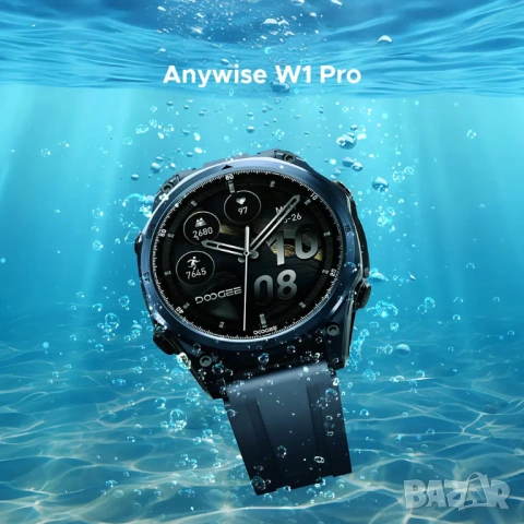Смарт часовник Doogee Anywise W1 Pro - 1.43" AMOLED, Stainless Steel, снимка 4 - Смарт часовници - 54063300
