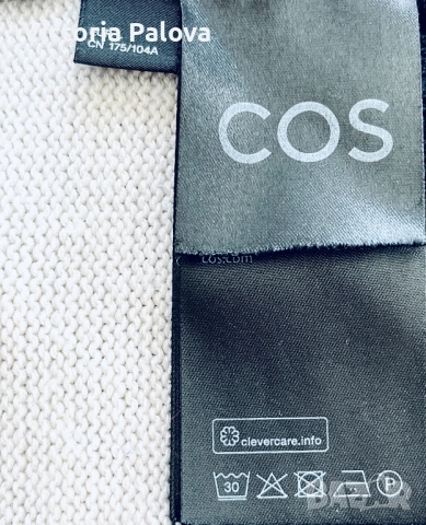 Раиран пуловер COS в тъмносиньо и кремаво, снимка 9 - Блузи с дълъг ръкав и пуловери - 54284004