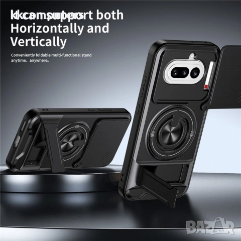 Магнитен Калъф за Nothing Phone (4a) с Пръстен и Капаче за Камера - PC+TPU, 360° стойка, 5 цвята, снимка 6 - Калъфи, кейсове - 54087390