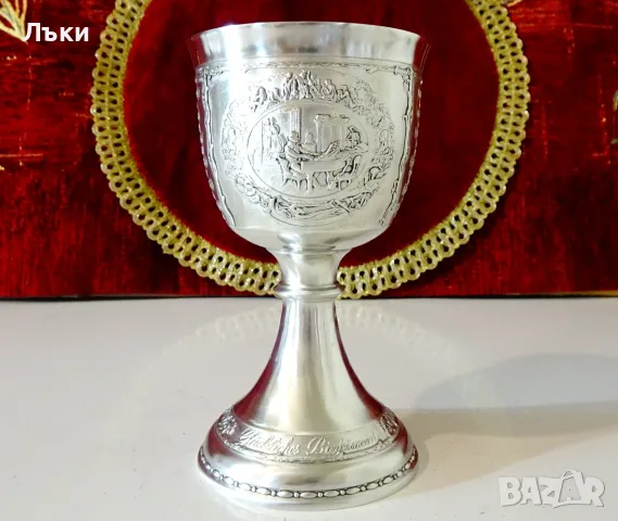 Калаен бокал WMF,лимитирана серия Gluckliches Biedermeier, снимка 2 - Антикварни и старинни предмети - 55448594