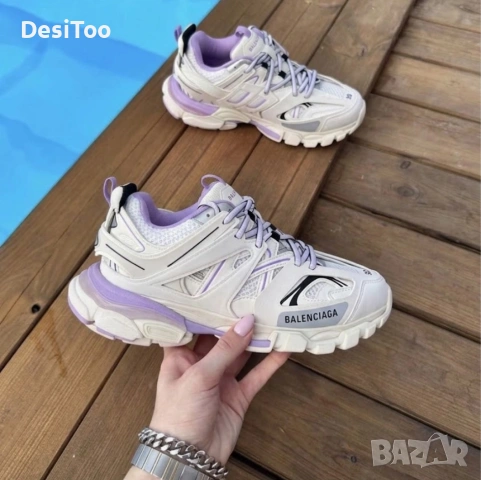 Balenciaga Track – White/Purple , снимка 4 - Маратонки - 54305823