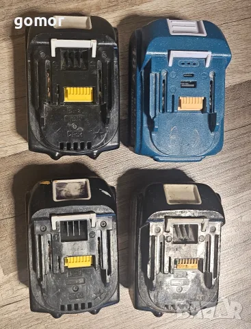4 бр. неработещи батерии Makita 18V – BL1830, BL1850B и 8Ah – за части, снимка 2 - Оригинални батерии - 55562833